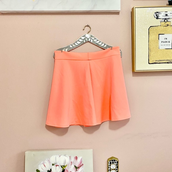 Charlotte Russe Dresses & Skirts - Charlotte Russe | Neon Coral Scuba Skater Skirt